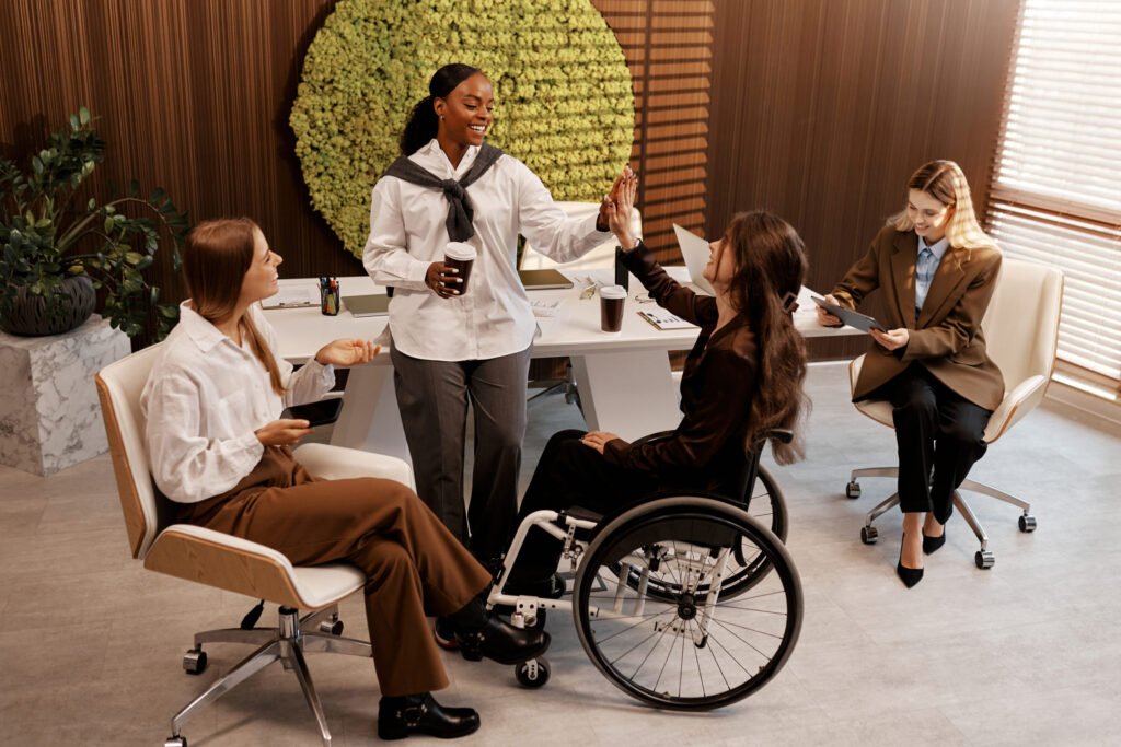 team diversity and inclusion concept women celebr